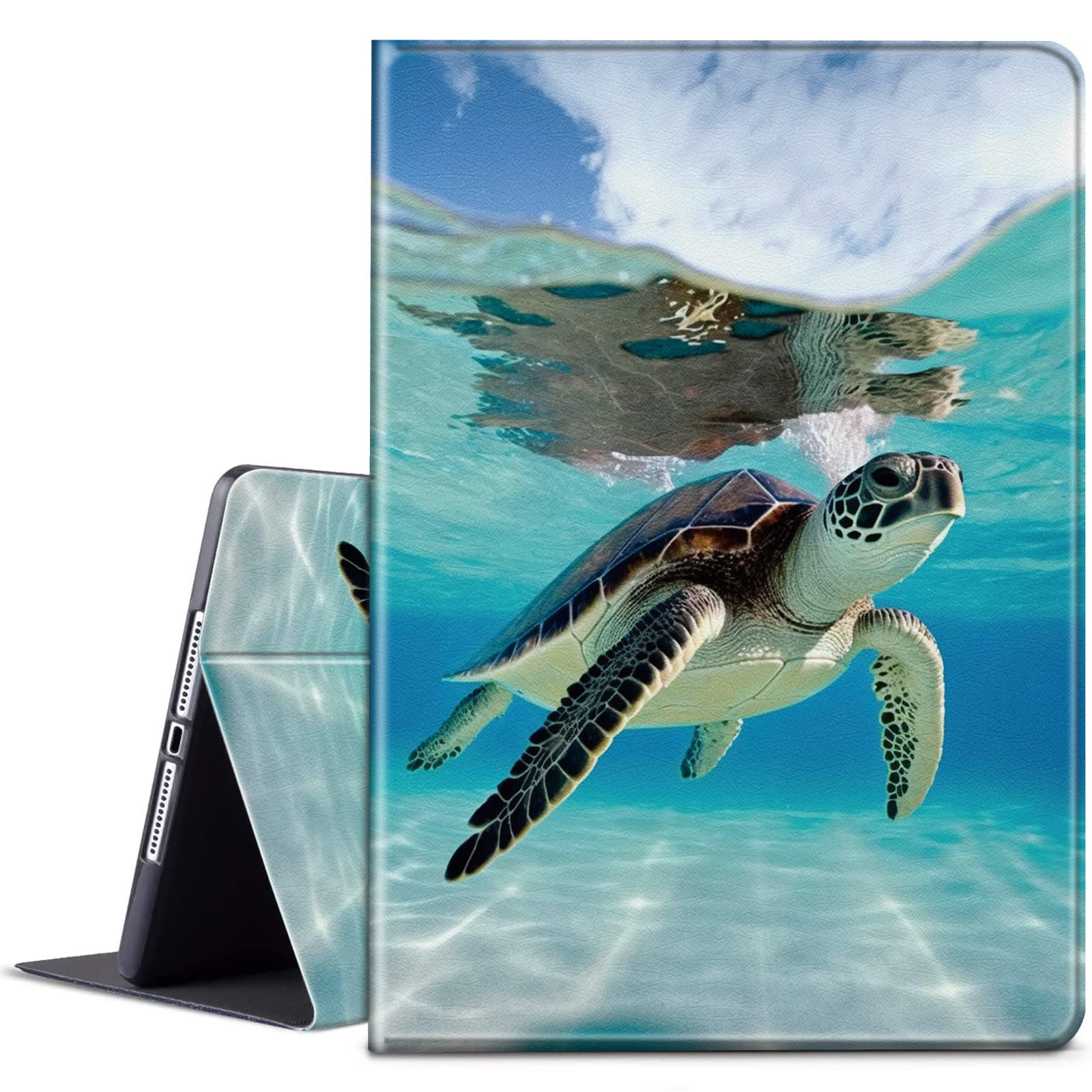 for Kindle Paperwhite 11th Gen 2021 6.8" - Signature Edition Case with Adjustable Stand & Auto Wake/Sleep - Turtle in Sea