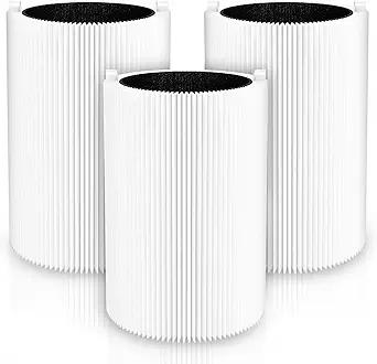 Blue Pure 411 Replacement Filte-r Compatible with Blueair Blue Pure 411 Genuine, 411+, 411 Auto and Mini Air Purifie-r, Include 3 Particle and 3 Activated Carbon