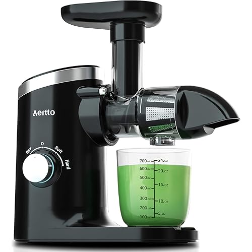 Slow Juicer,Aeitto Celery Juicer Machines,Masticating Juicer,Cold Press Juicer, Juice Extractor with 2-Speed Modes,Reverse Function & Quiet Motor for Vegetables And Fruits,Easy to Clean with Brush