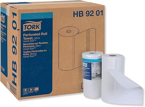 Tork HB9201 - Rollo de toallas perforadas, color blanco, 11 x 6 3/4, 2 capas, 120/rollo, 30 rollos/caja