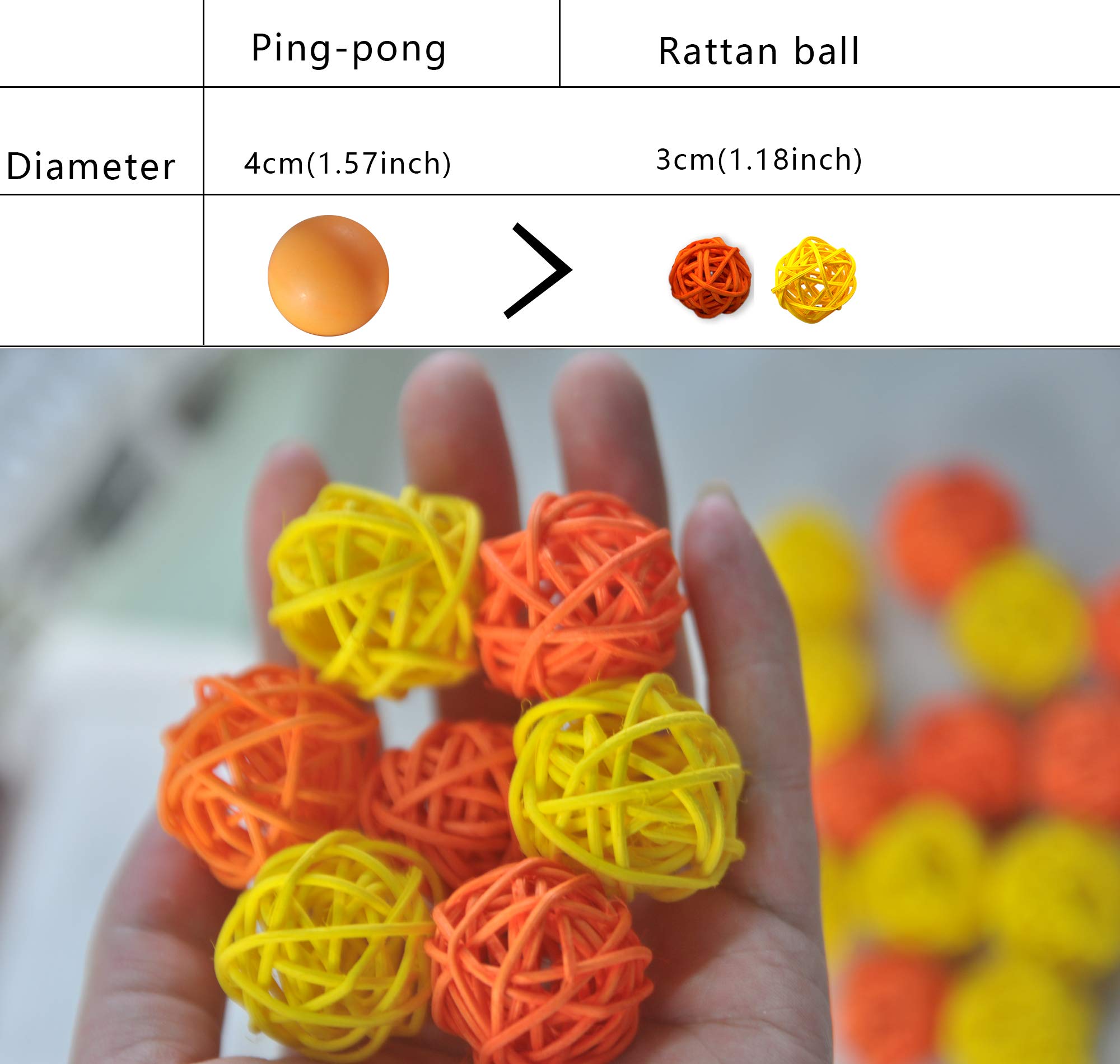 20 Palline Decorative In Rattan – 5 Colori, 3 Cm, Per Ciotole E Centrotavola Fai Da Te