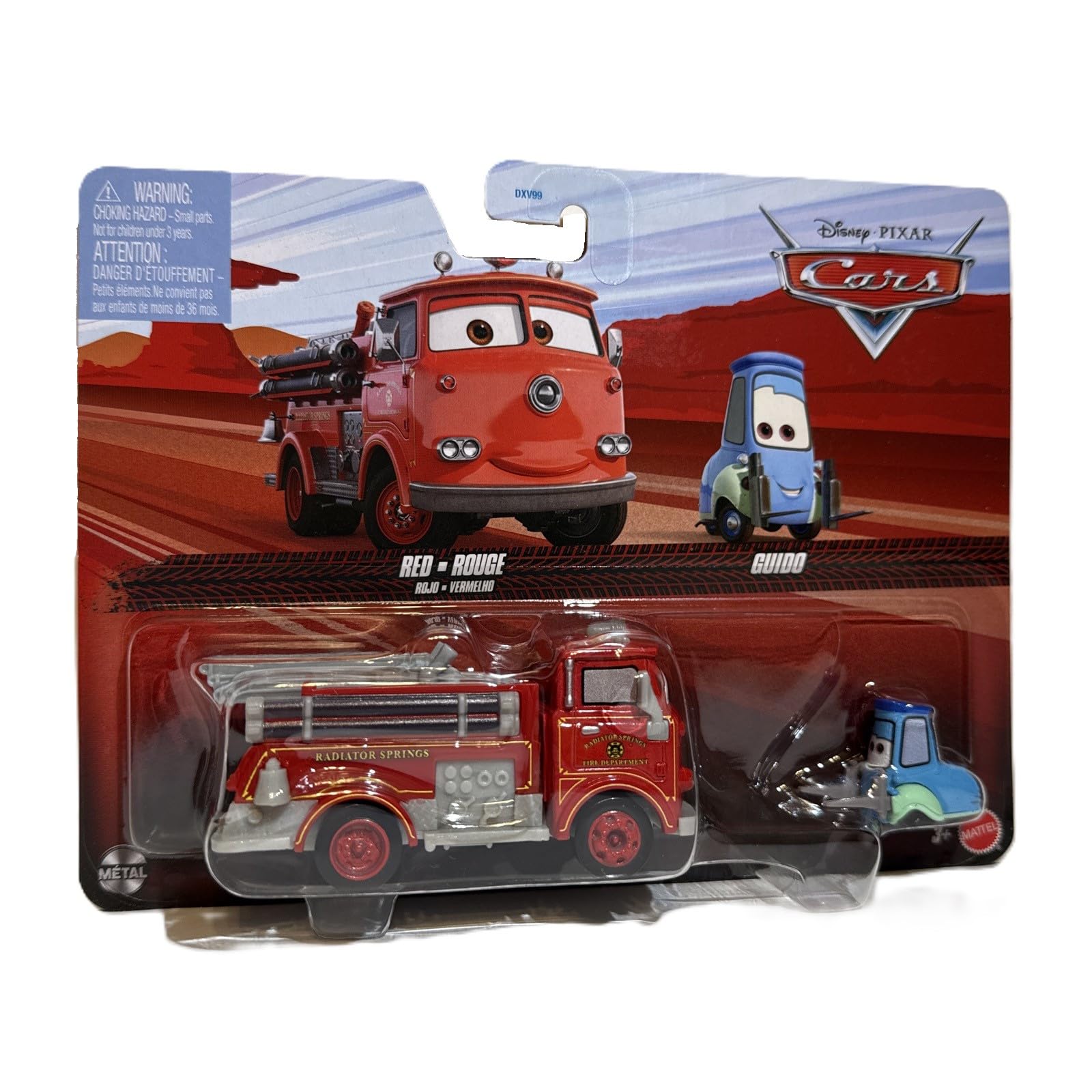 Cars Disney Pixar 2 Cars 1:55 - Die-cast Classic Red & Guido