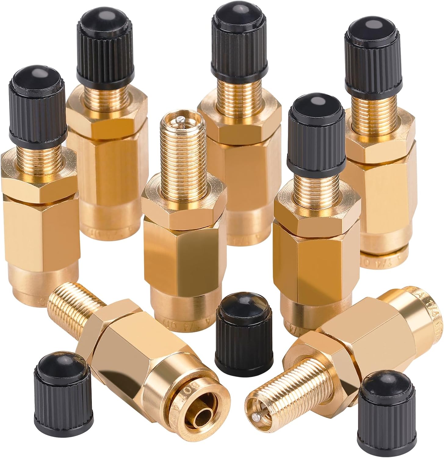 Cheemuii 8 PCS 1/4" Inflation Schrader Valve with Push to