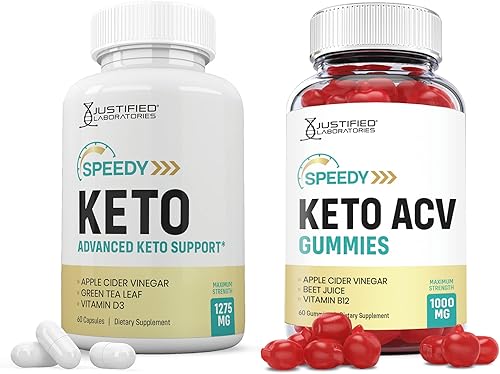 Justified Laboratories Gomitas Speedy Keto ACV de 1000 mg + píldoras Keto ACV 1275 mg