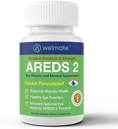 WELMATE - AREDS 2 (120 porciones) - Suplemento vitamínico y mineral para los ojos - Vitamina C, zinc, luteína, zeaxantina - Salud macular -