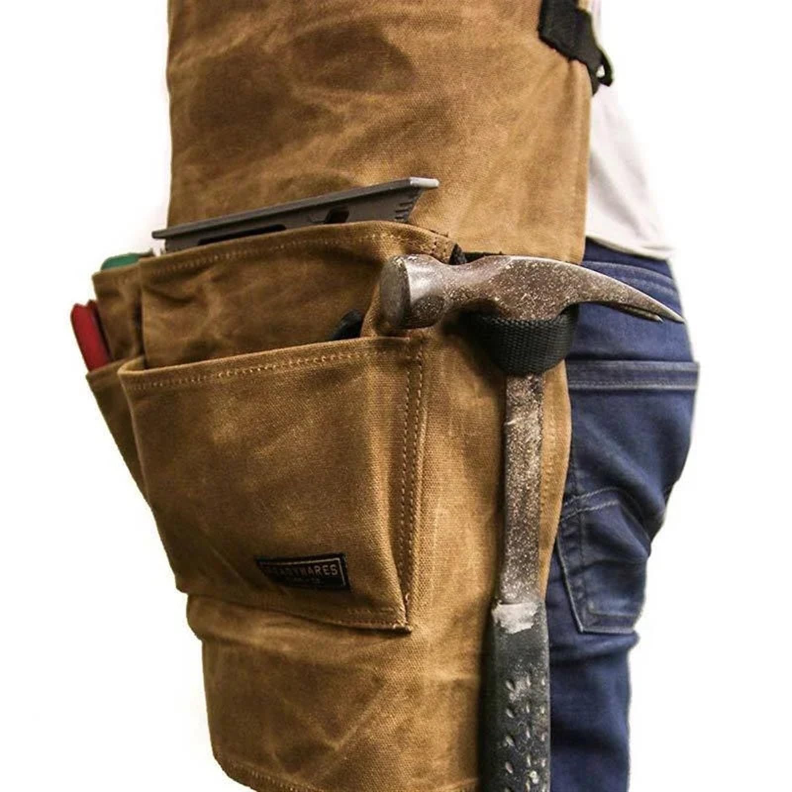 Delantal de trabajo Delantal impermeable multibolsillo for jardín, herramienta multifuncional, delantal de reparación multiusos, cocina for barbacoa, trabajo