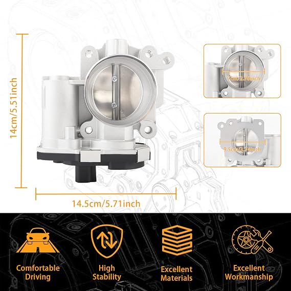 S20016 Electronic Fuel Injection Throttle Body Assembly (For 2.2L L4) Fit For 2007-2010 Chevy Cobalt /07-11 HHR /07-08 Malibu /2007-2009 Pon-tiac G5 (Replace # 12603897 12607204 TB1029)