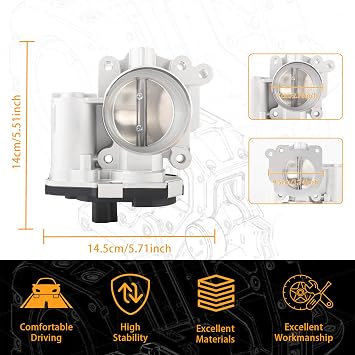S20016 Electronic Fuel Injection Throttle Body Assembly (For 2.2L L4) Fit For 2007-2010 Chevy Cobalt /07-11 HHR /07-08 Malibu /2007-2009 Pon-tiac G5 (Replace # 12603897 12607204 TB1029)