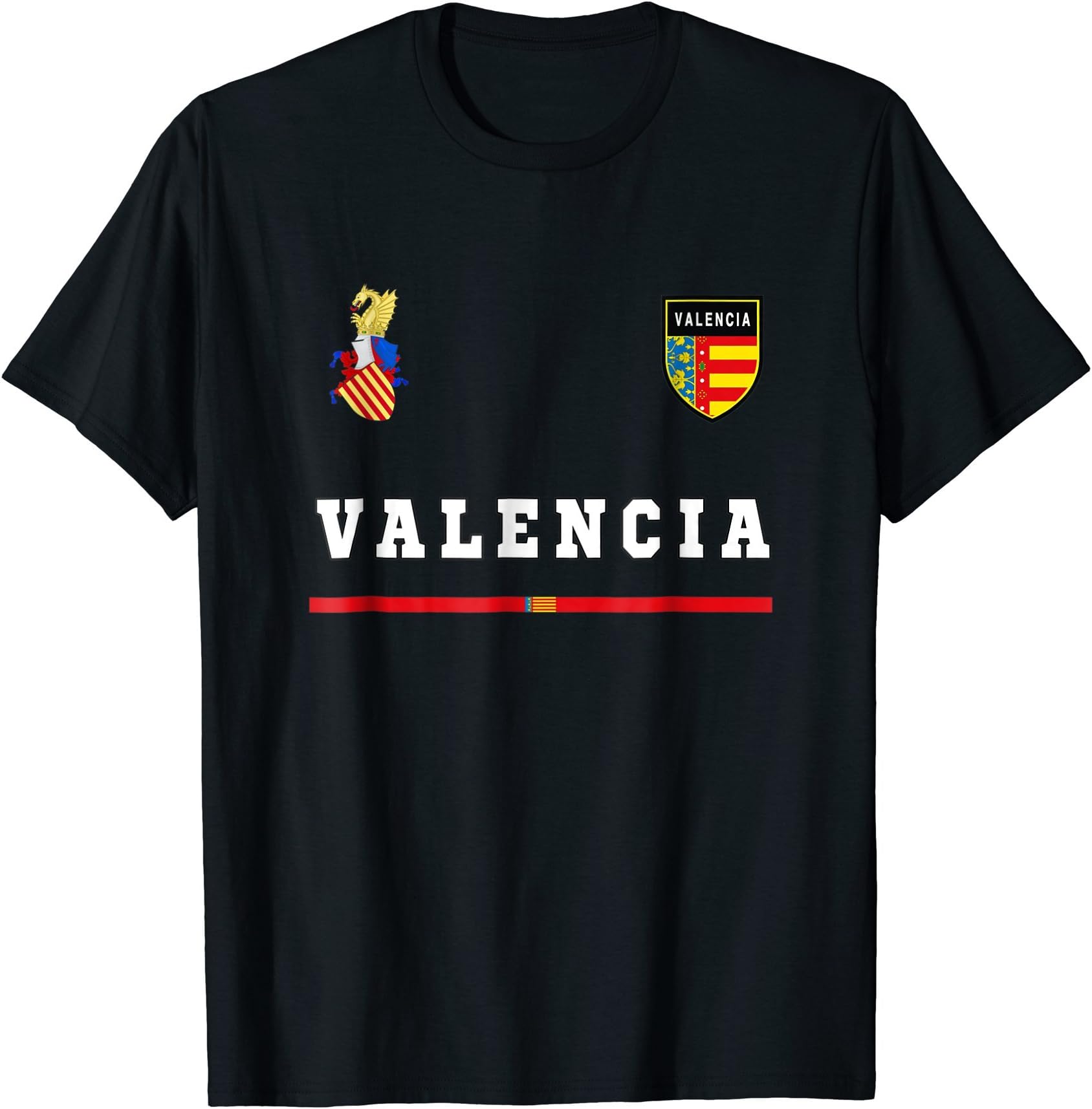 Valencia National Pride Tees Spain topsValencia Sport/Soccer Jersey Tee Flag Football Spain T-ShirtOEKO-TEX STANDARD 100