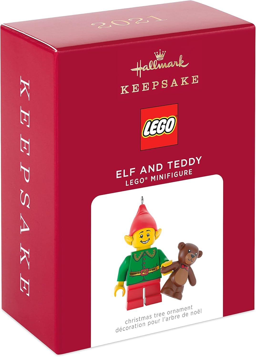 Hallmark Keepsake Christmas Ornament 2021, Lego Elf and Teddy Minifigure