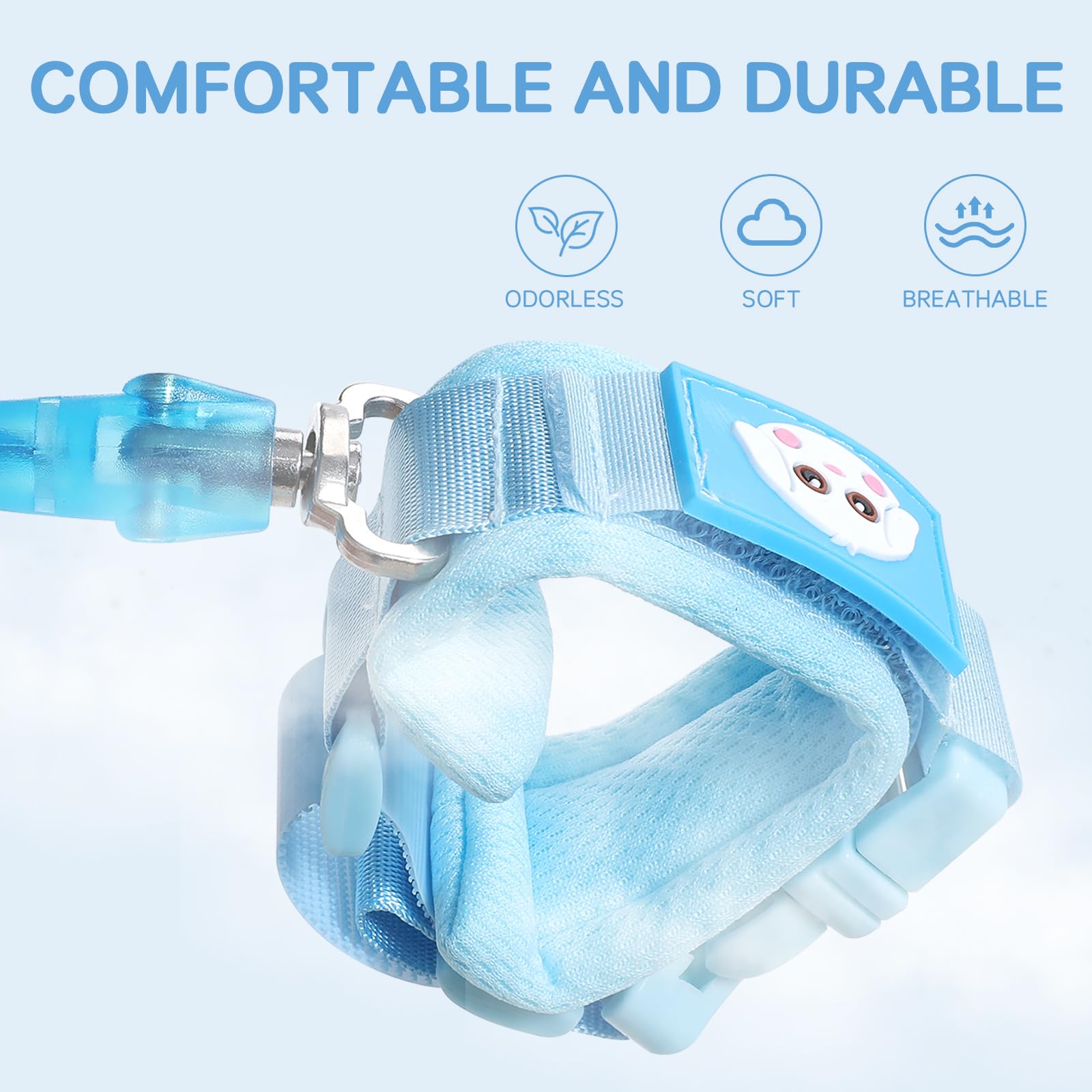Anti muñeca perdida Enlace para niños,Cinturon Anti-Perdida Correa de Seguridad para Niños Correa de Muñeca Antipérdida para Niño Ajustable Rotación2.5m (blue)