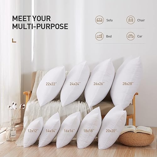 Miniatura 4 de Acanva Premium Poliéster Hipoalergénico - Relleno de forma cuadrada - Insertos de almohada