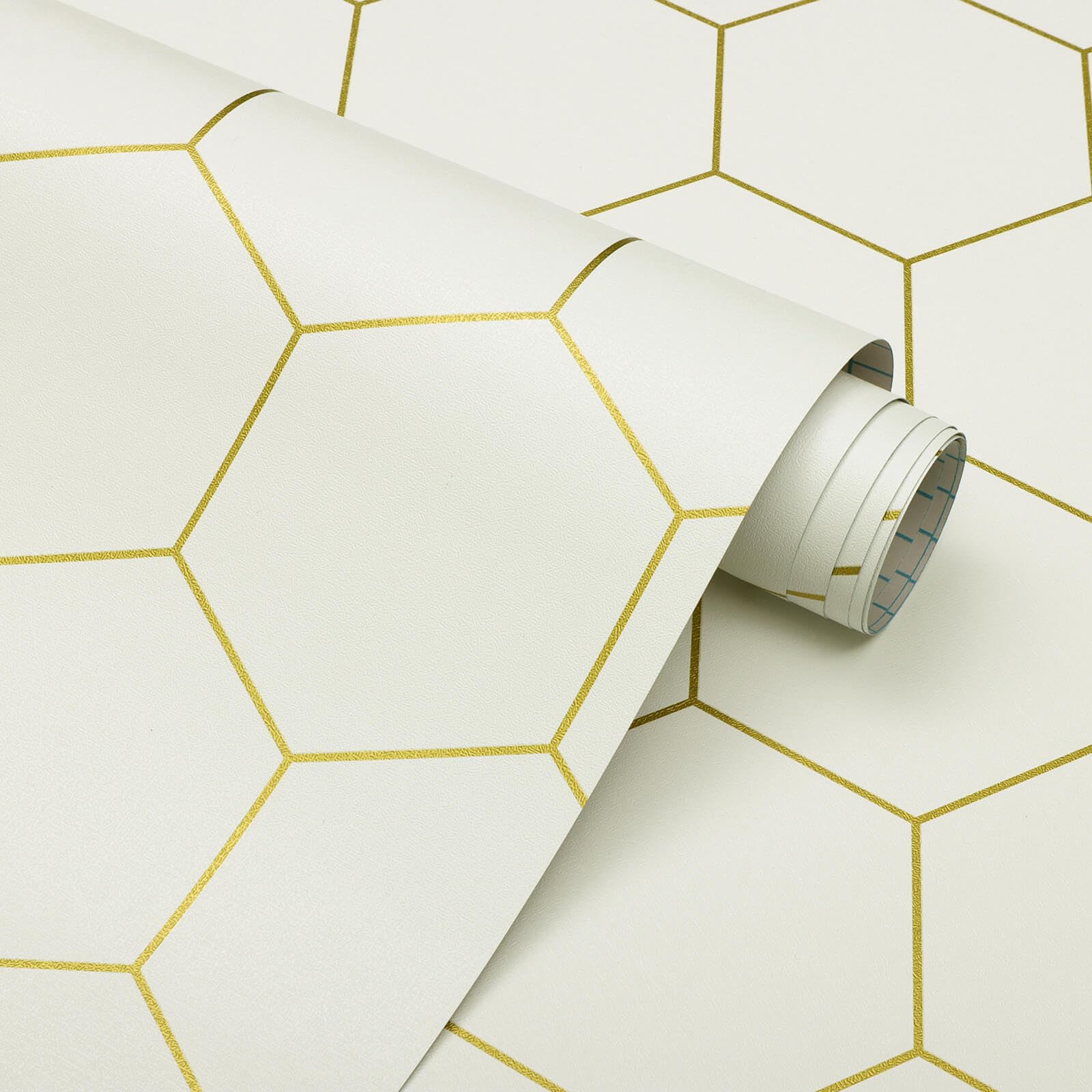 Papel pintado moderno de vinilo grueso impermeable con patrón hexagonal geométrico elegante 1