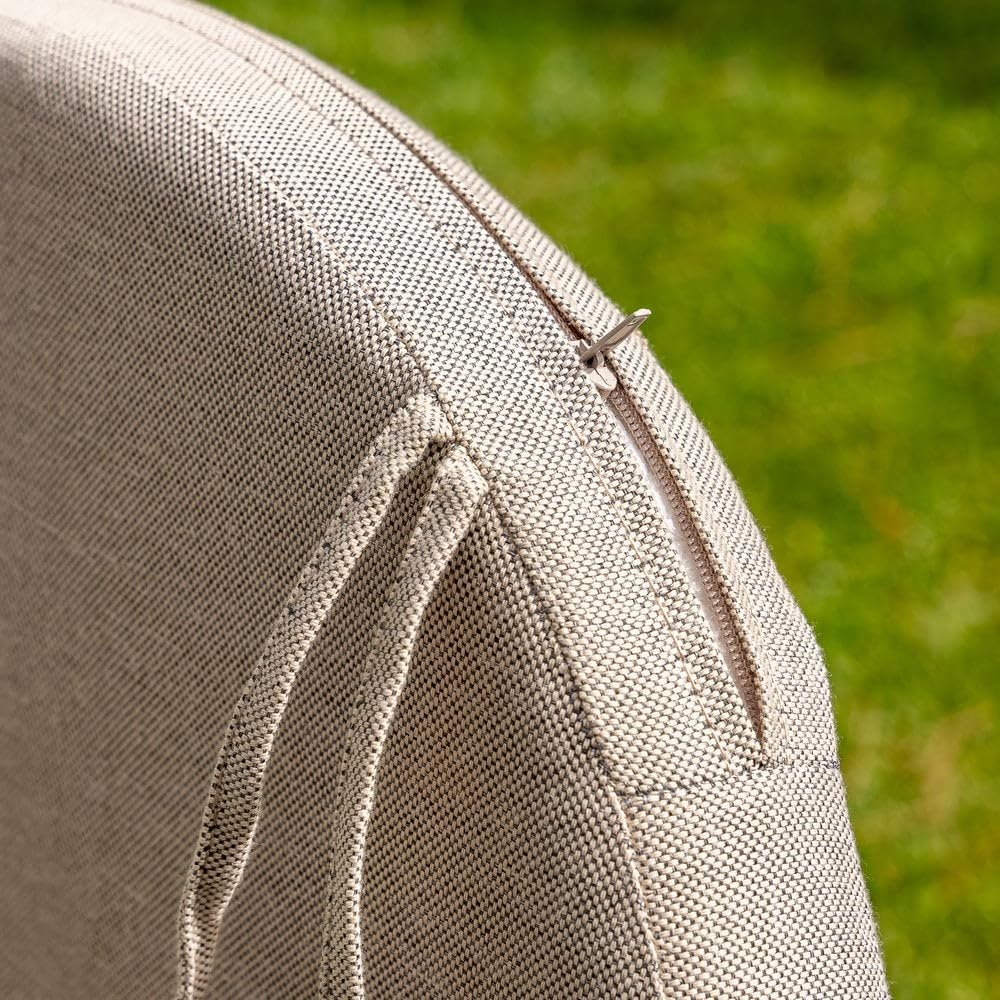 LOLAhome Silla de Jardín Myra de Acero y Cuerda Trenzada Color Limo, 52x51x80 cm, Cojín Incluido, Ergonómica, Diseño Elegante y Resistentes, Patas Desmontables Uso Exterior
