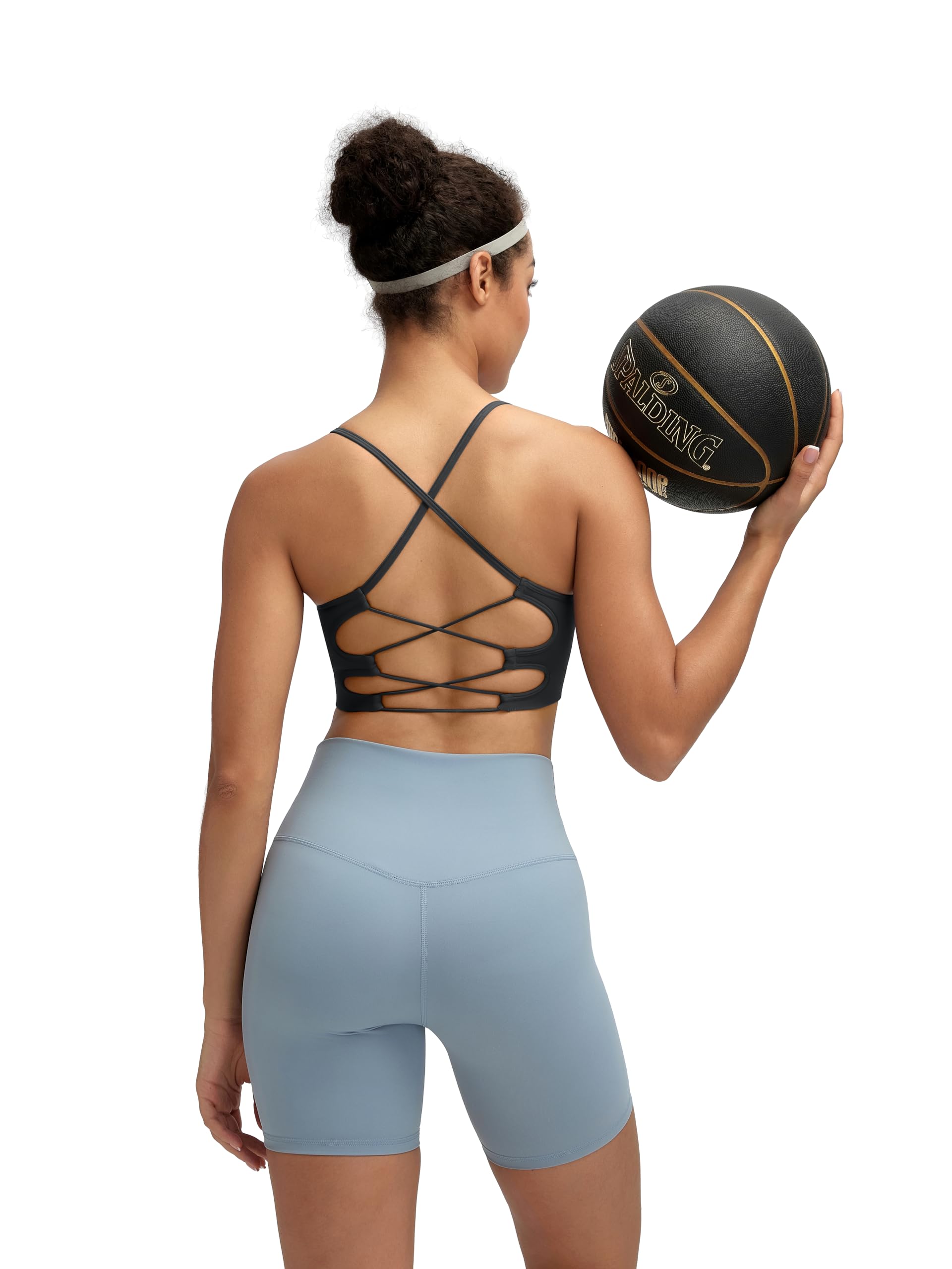 RUNNING GIRL - Sujetador deportivo sin costuras para mujer con espalda cruzada, sujeción media y copas extraíbles