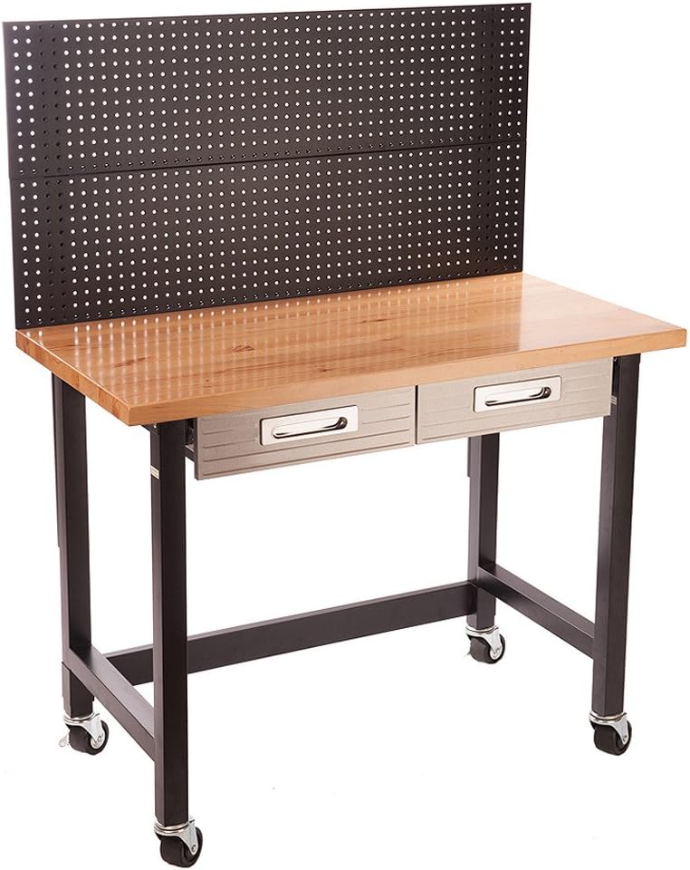 Seville Classics UltraHD Workbench With Peg Board and Castors