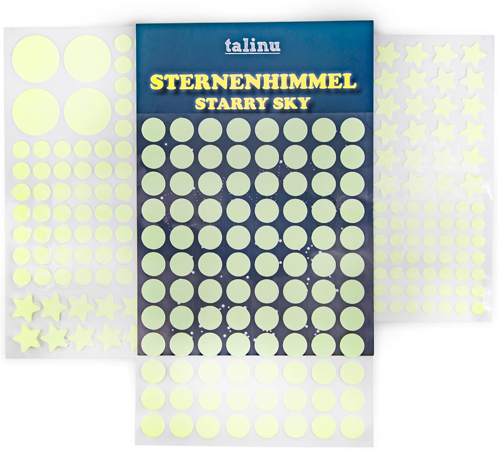 Starry Sky Made of 277 Light Spots with High Brightness and Long Burn Time, Glow in Dark, Luminous Wall Stickers, Reflector