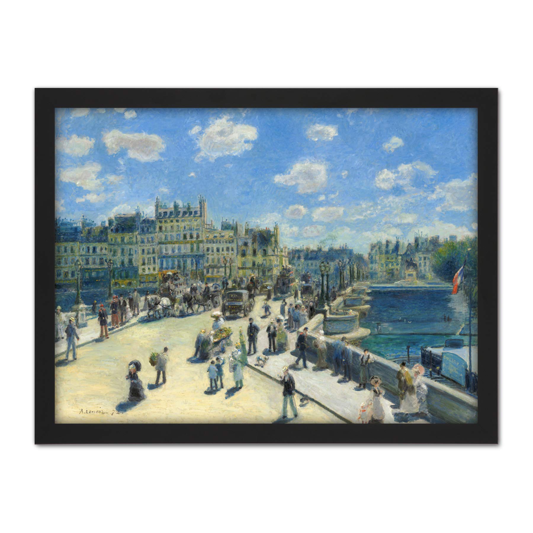 Auguste Renoir Pont Neuf Paris Large Framed Art Print Poster Wall Decor 18x24