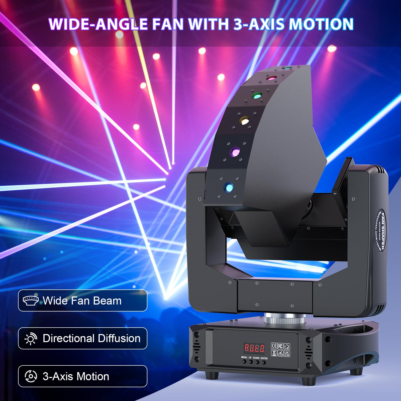 4 szt. 6 diod LED RGB Beam Moving Head, 3-osiowy wentylator światło sceniczne DMX512 15CH/27CH oświetlenie imprezowe na wesela, imprezy, do teatru DJ