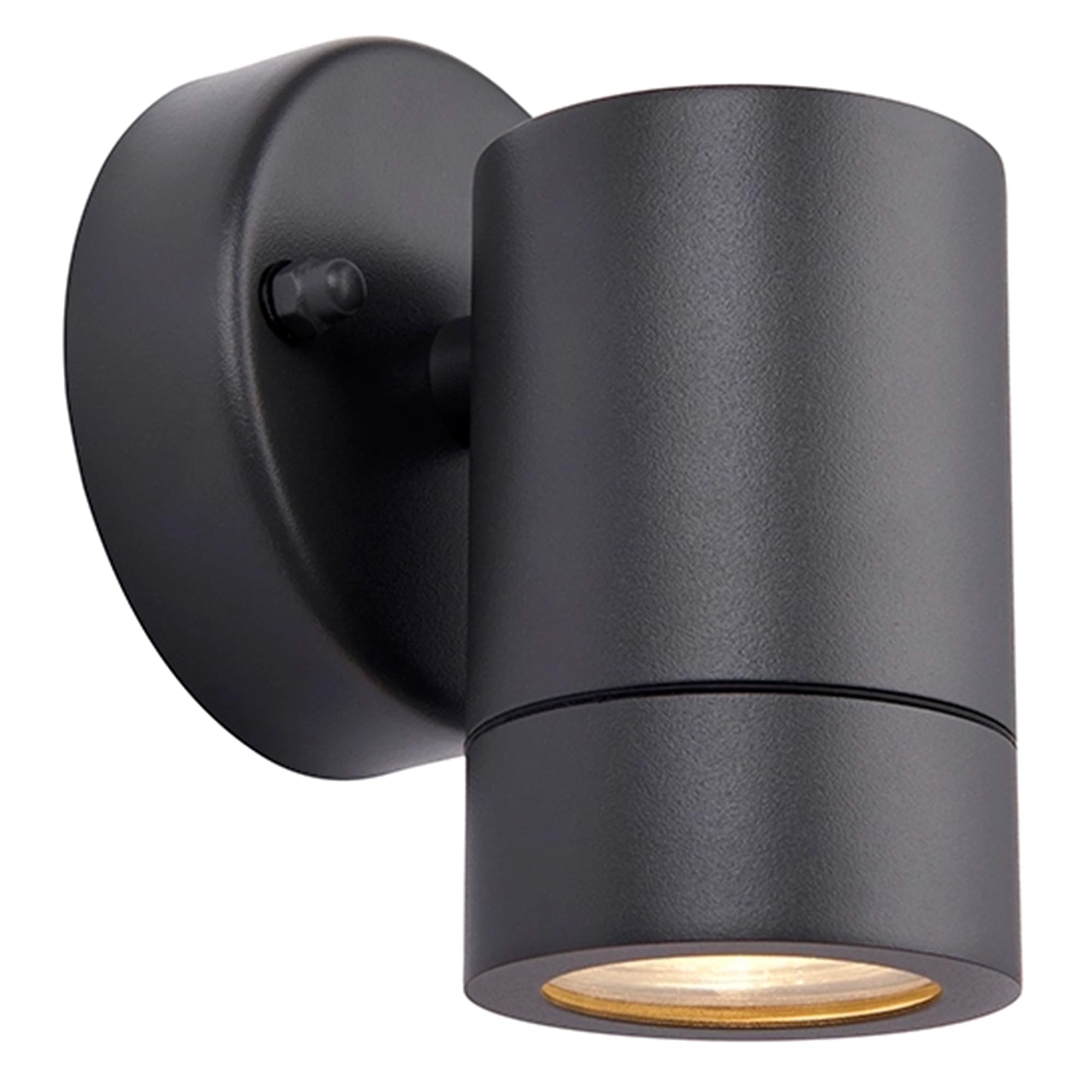 National Lighting Matt Black Palin Steel External Outdoor Security Gu10 Wall Spot Down Light Ip44 Rated