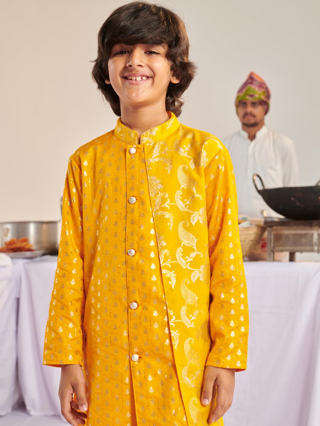 Pspeaches Niños 1 Kurta, 1 Payjama, 1 chaqueta