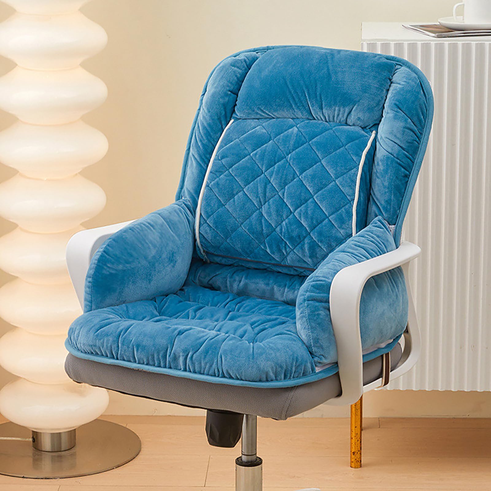 Coussin de chaise de bureau bleu ciel dossier accoudoirs voiture terrasse