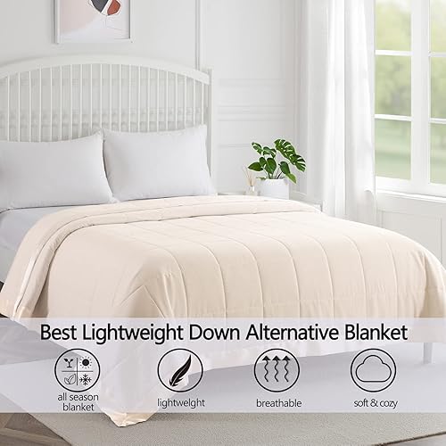 Miniatura 2 de Manta Queen con ribete satinado, manta de cama para todas las estaciones  Invierno verano cómodo suave (verde, matrimonialqueen)