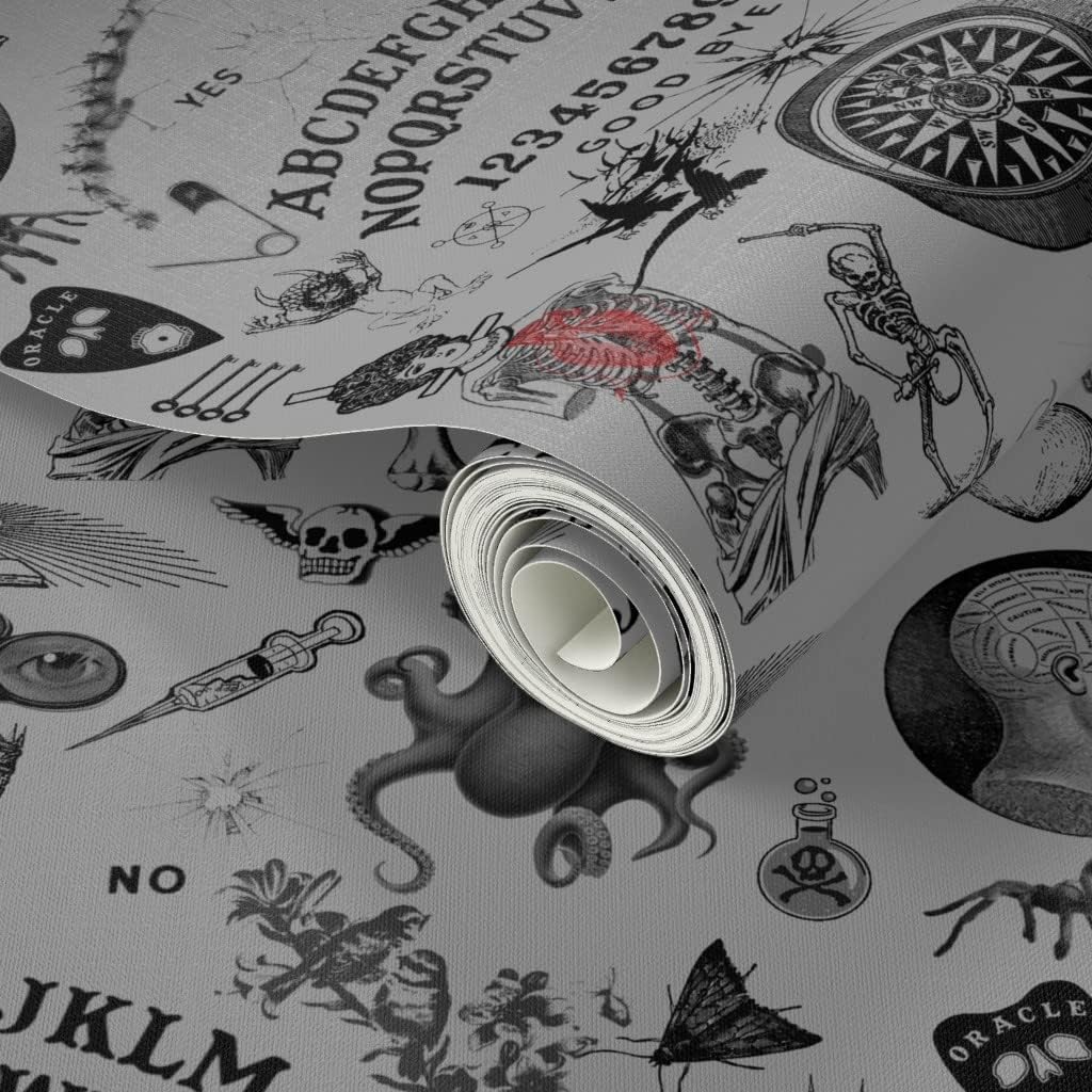 Spoonflower Peel & Stick Wallpaper 3ft x 2ft - Board Fortune Occult Halloween Steampunk Anatomy Medical Custom Removable Wallpaper