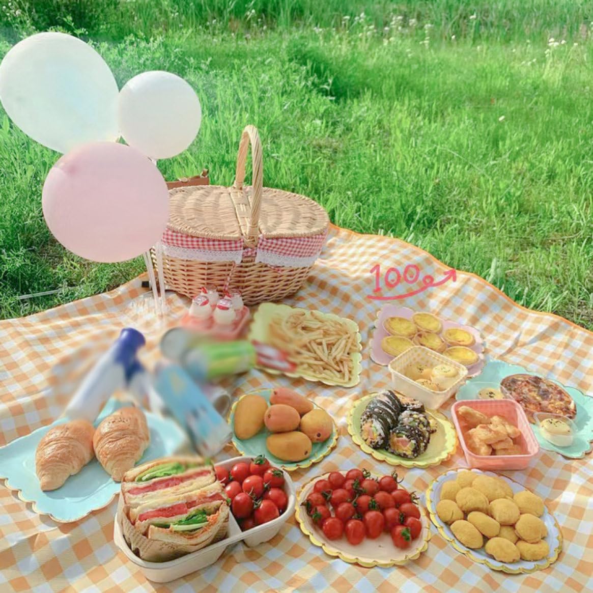 【クッキーのお品です】 大きな竹かご　ピクニックバスケット お花見カゴ Amazon｜NJNEW ピクニックバスケット バスケット M 大きい ふた付き