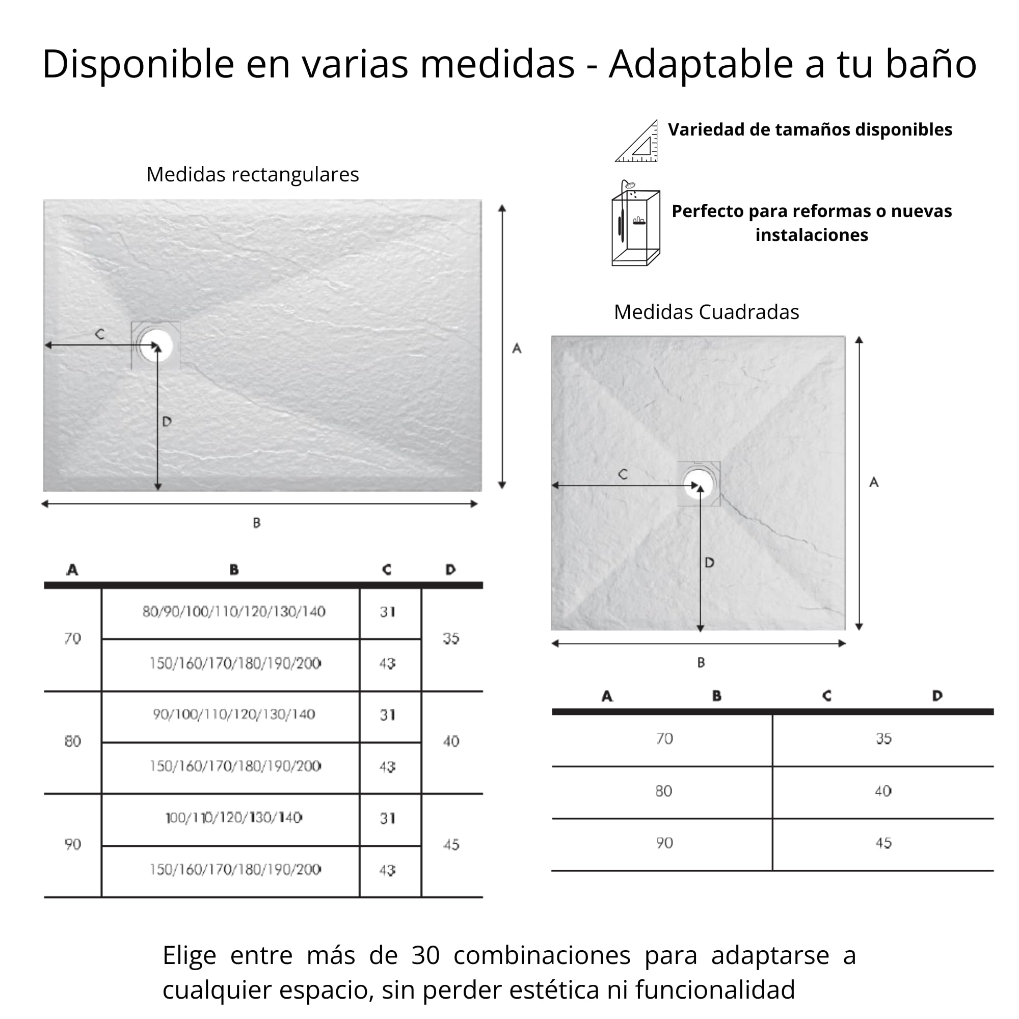 Plato de Ducha Napoles 70x150 cm - Blanco RAL 9003 - Plato Ducha Resina Antideslizante C3 - Resistente y Aligerado - Capa de Gel Coat Antibacteriano - Incluye Rejilla Acero y Válvula