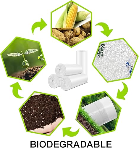 Miniatura 6 de Bolsas de basura pequeñas de 1.2 galones, mini bolsas de basura sin perfume, a prueba de fugas, 80 unidades para baño, cocina, oficina, basurero, se