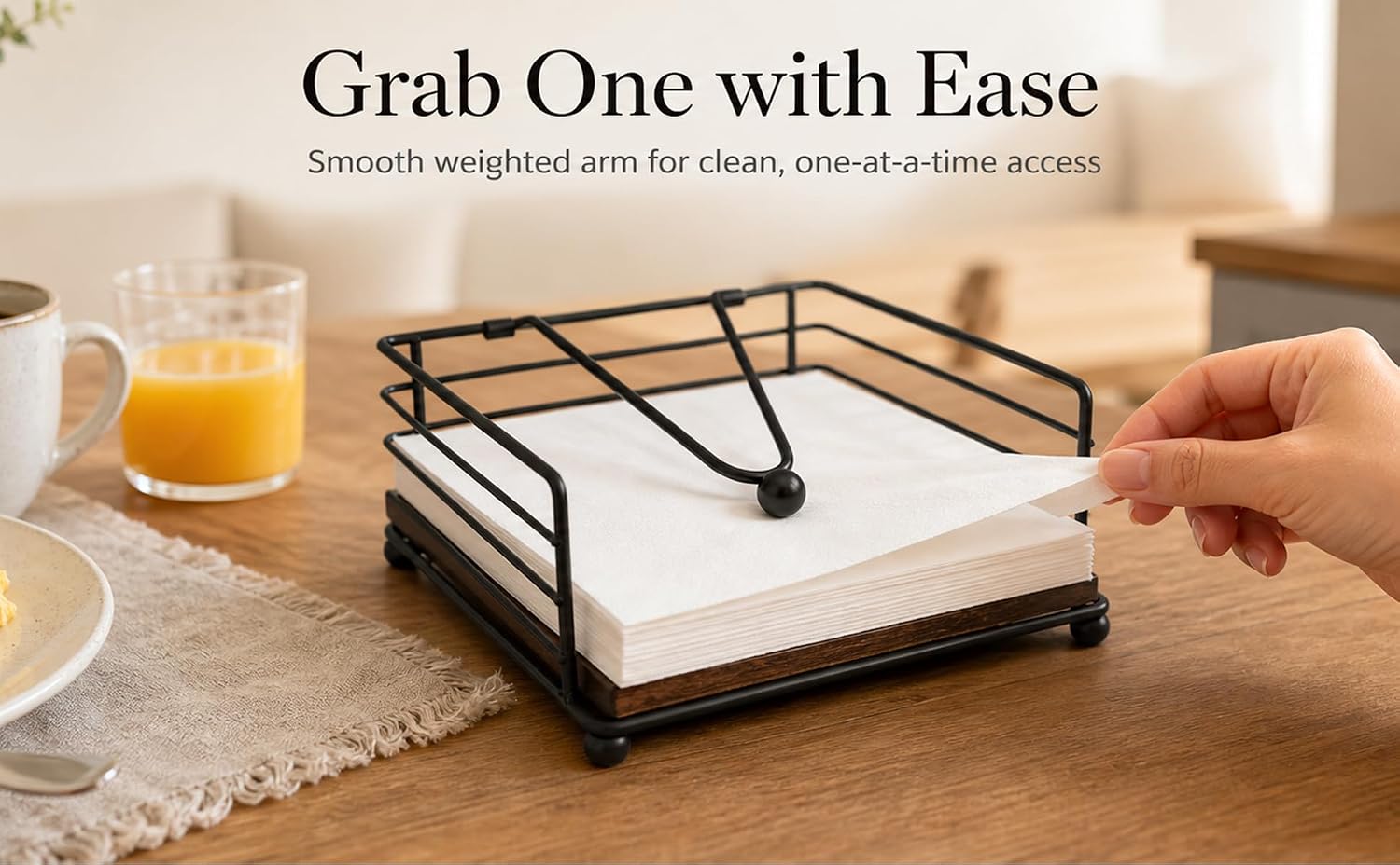 Farmhouse Napkin Holder for Table, 304 Stainless Steel Paper Napkin Holder