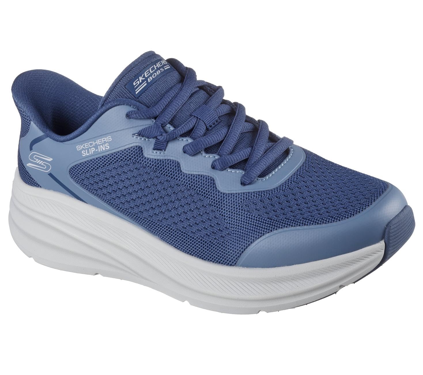 Skechers Men's Bobs Skillz Sneaker, Navy Knit, 8.5 UK