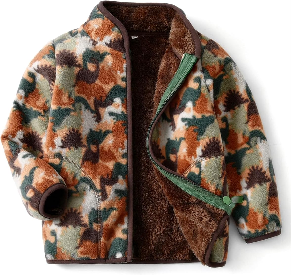 Kids Printed Polar Fleece Jacket Toddler Baby Boys Girls Autumn Winter Warm Sherpa Lining Outerwear Soft Lightweight(90)