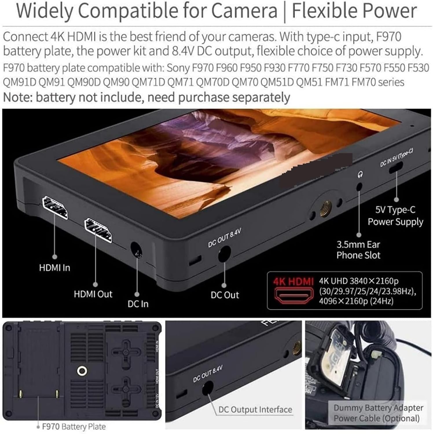 カメラ用ファインダー F5 PRO V4 6 インチ タッチ スクリーン 3D LUT DSLR カメラ フィールド モニター F9
