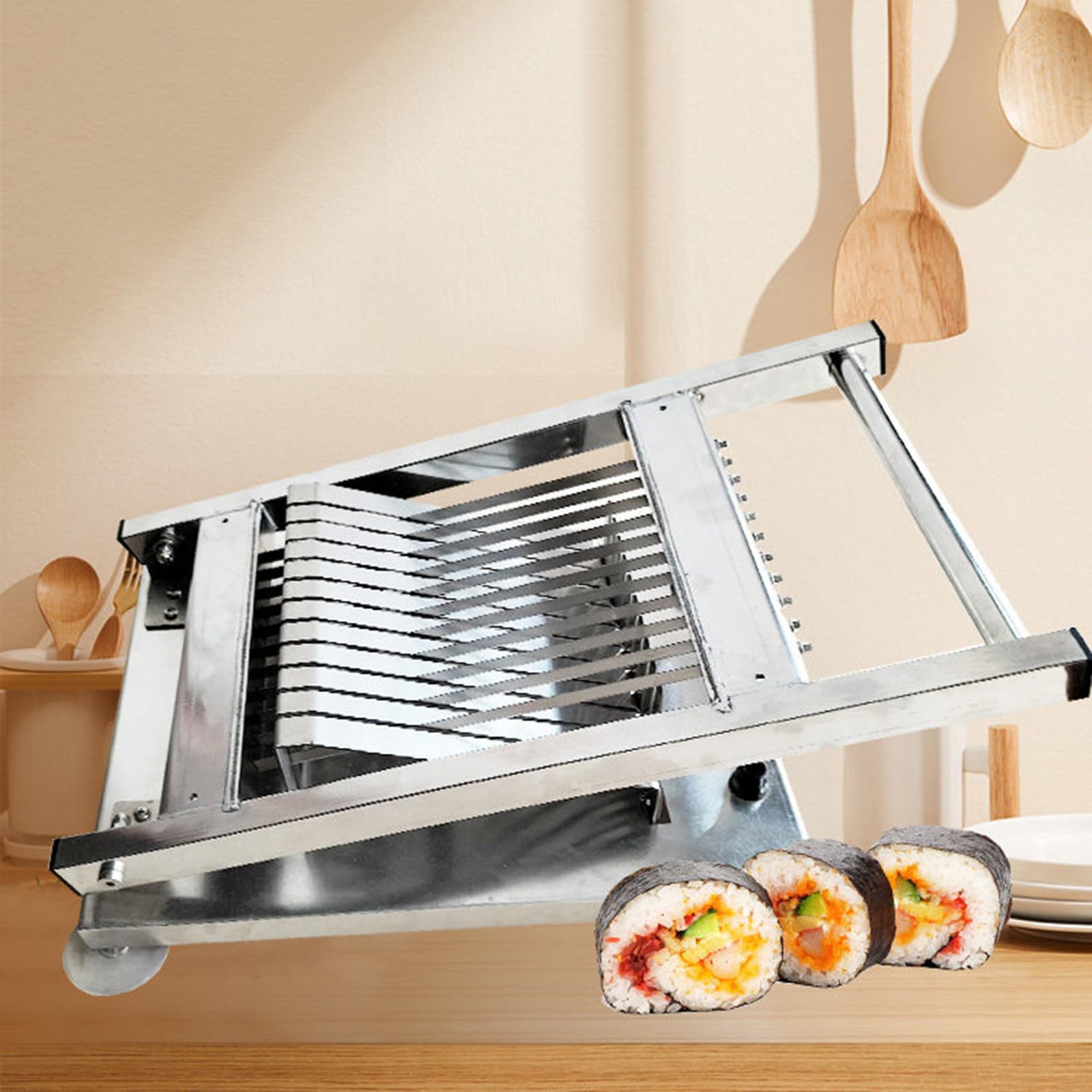 Trancheuse à sushis durable en acier inoxydable pour des découpes de segments uniformes