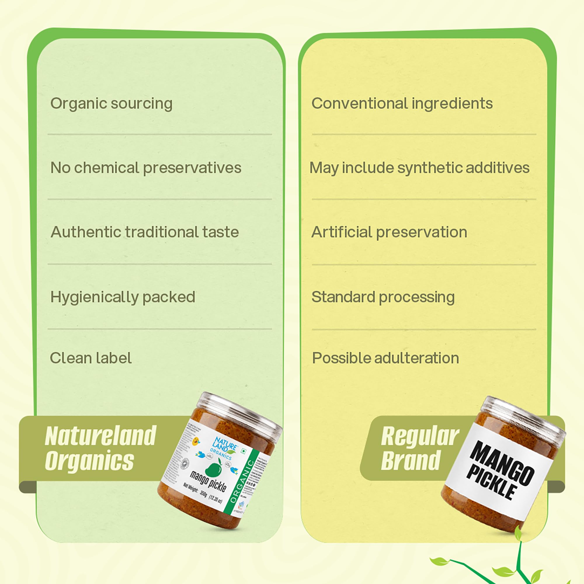 Natureland Organics Mango Pickle 350 Gm - Organic Healthy Pickles (packaging may vary) 2