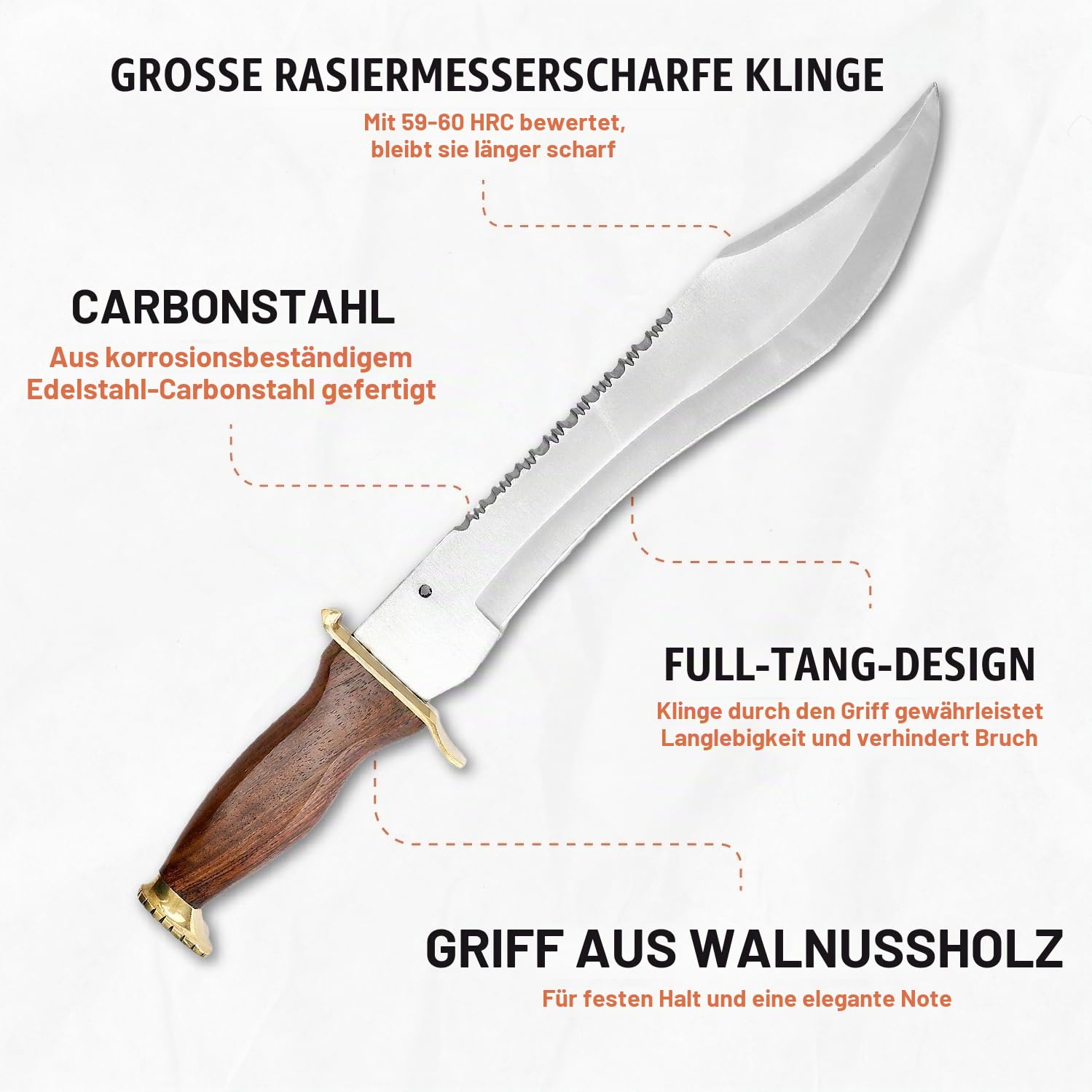 Perkin Jagdmesser mit scheide Bowiemesser mit großem Jagdmesser