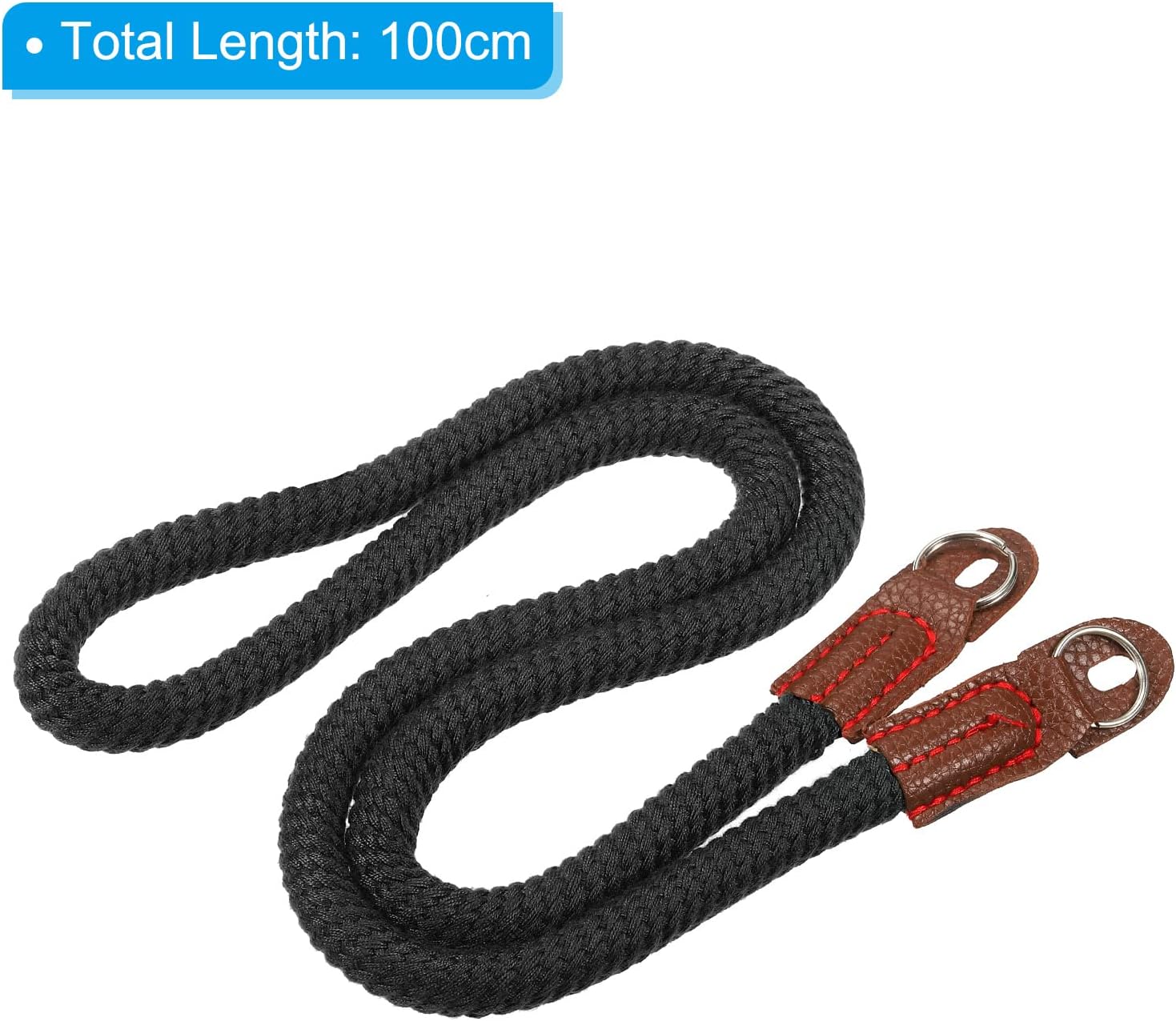 PATIKIL Camera Shoulder Strap, Cotton Soft Long Woven Round Cord Rope Holder with Mounting Ring