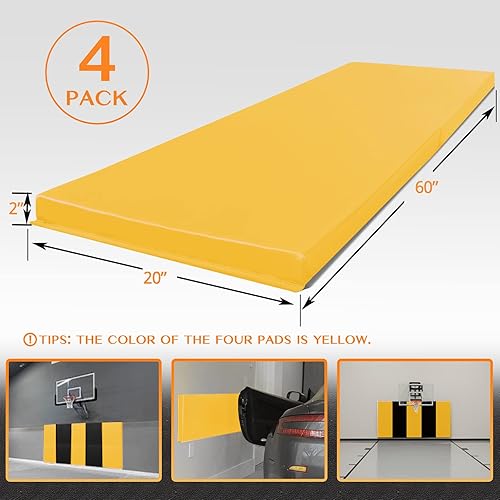 Miniatura 57 de PROGOAL Almohadilla de pared de espuma de protección de espuma de 2 pulgadas/4 pulgadas de grosor, protectores de cancha de baloncesto para Verde