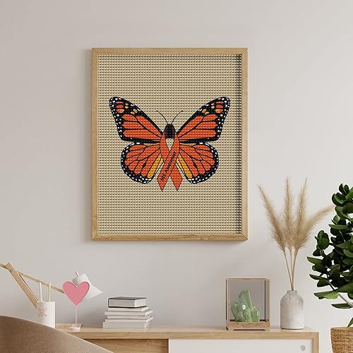 Miniatura 5 de MS - Kits de pintura de diamante de mariposa de concienciación de esclerosis múltiple para bricolaje, pintura de diamante completa, arte de arte de