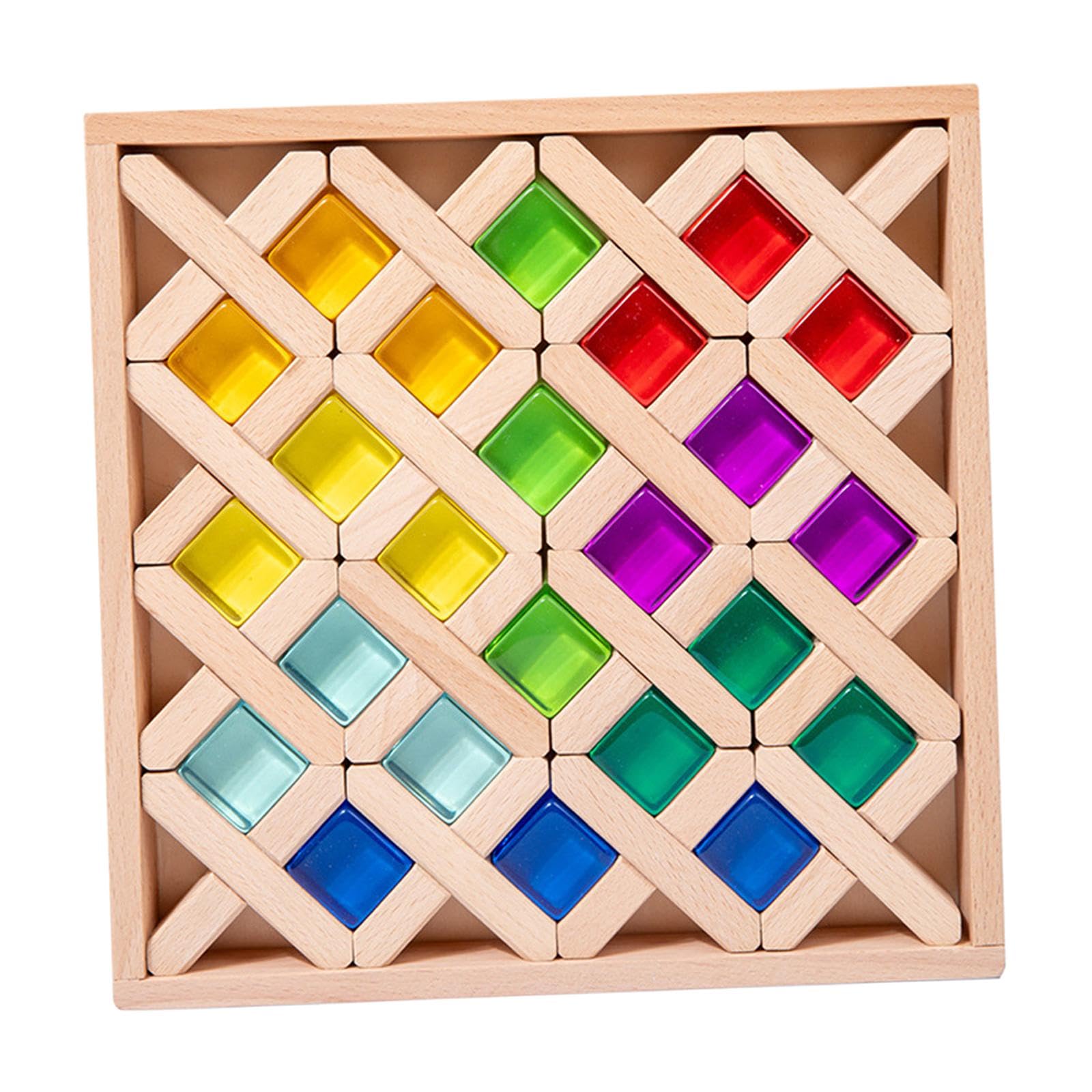 Bloques de Construcción, Cubos Acrílicos Apilables, Juguete Educativo para El Desarrollo de La Motricidad Y El Desarrollo