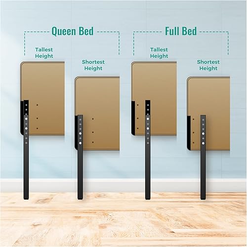 Miniatura 7 de Jessenia - Cabecera capitonada tapizada para cama tamaño Queen, 12 posiciones ajustables, cabecera para montar en la pared, cabecera de tela de