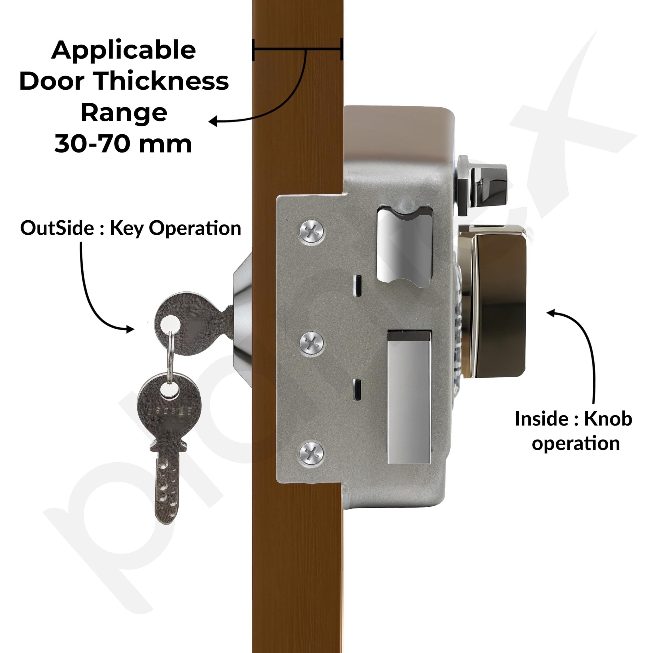 Heavy Duty Night Latch Lock - Secure Your Doors! -3