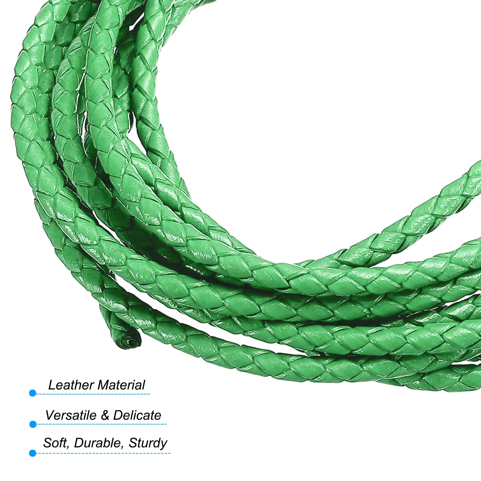 PATIKIL Round Braided Leather Cord - Image 3
