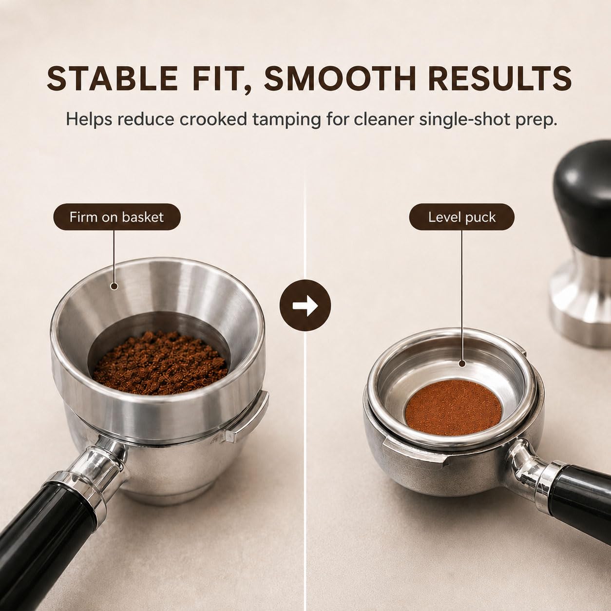YOLOYO - Embudo dosificador de 41 mm, embudo dosificador de espresso fabricado con precisión, embudo portafiltro de acero inoxidable especialmente compatible con cesta de 1 taza de 7 g, cesta