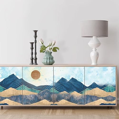 Miniatura 9 de SIGNFORD Mural de pared de estilo nórdico paisaje natural extraíble calcomanía de pared para dormitorio sala de estar 100 x 144 pulgadas