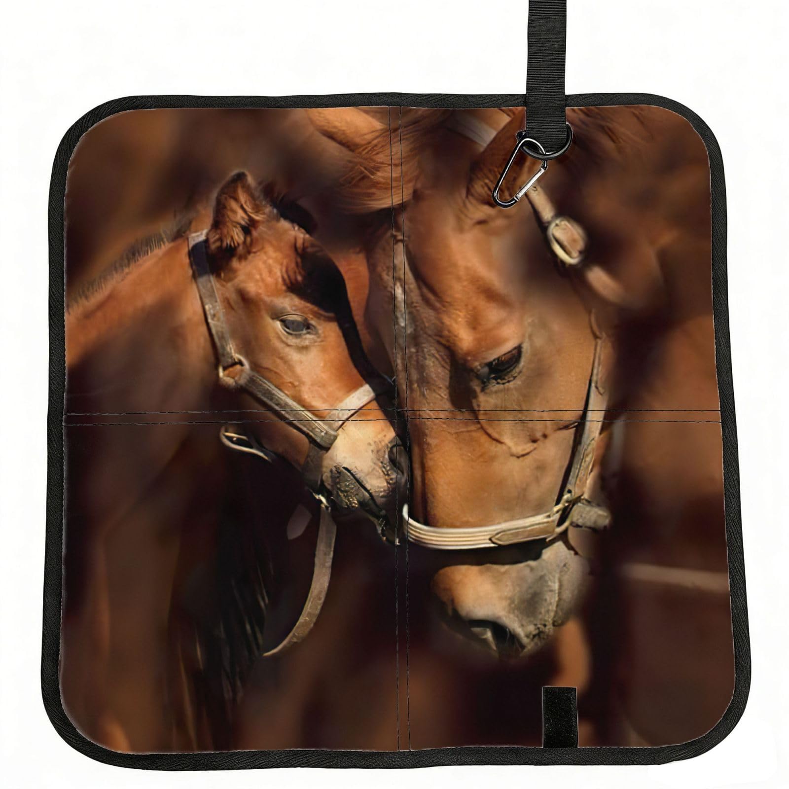 DEXNEL Horse Print Foldable Seat Cushion Portable Stadium Pad Waterproof Outdoor Camping Mat 15.8 X 15.8 Inches