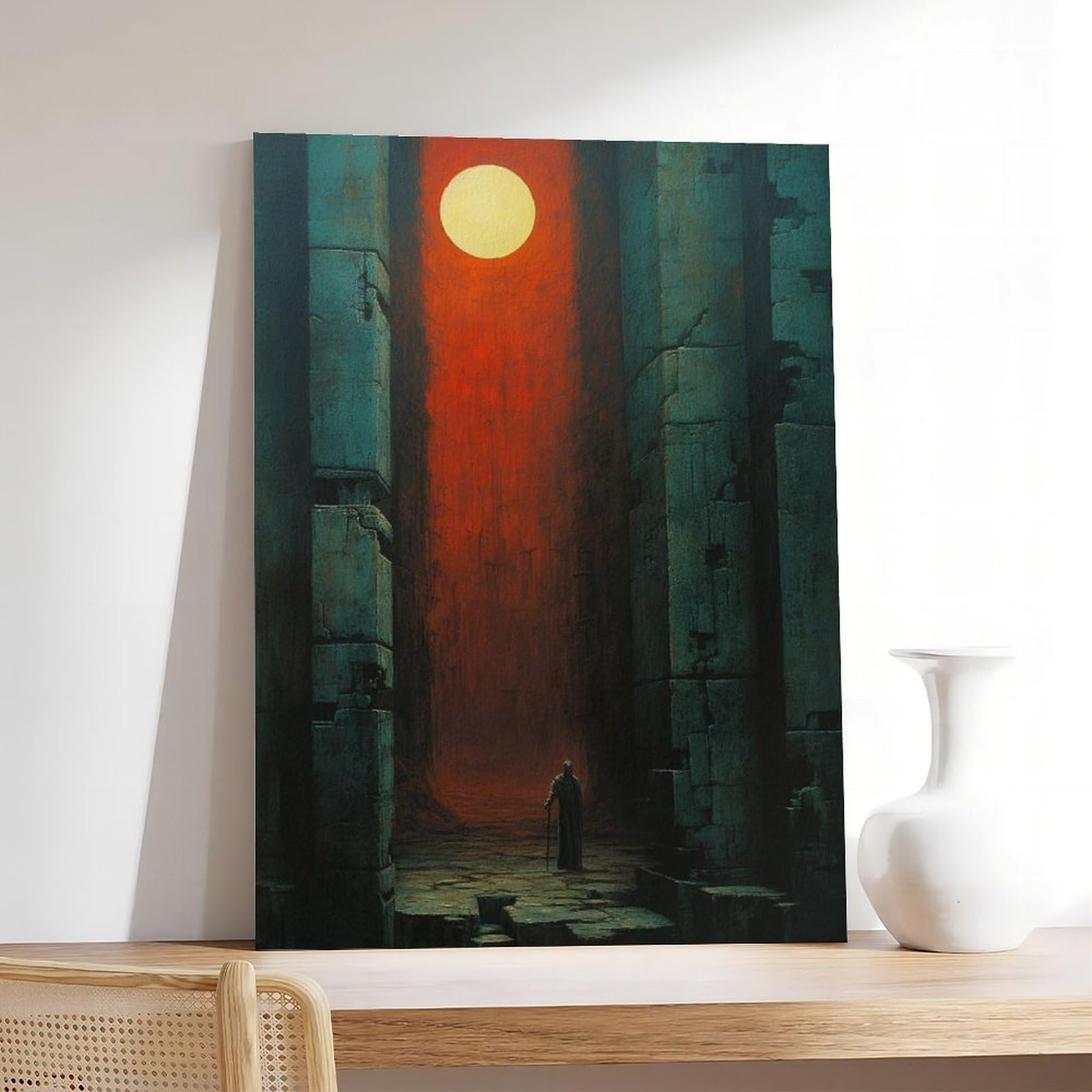Leinwandposter "The Sun in The Cracks", Schlafzimmerdekoration, Landschaft, Büro, Raumdekoration, Geschenk, 60 x 90 cm