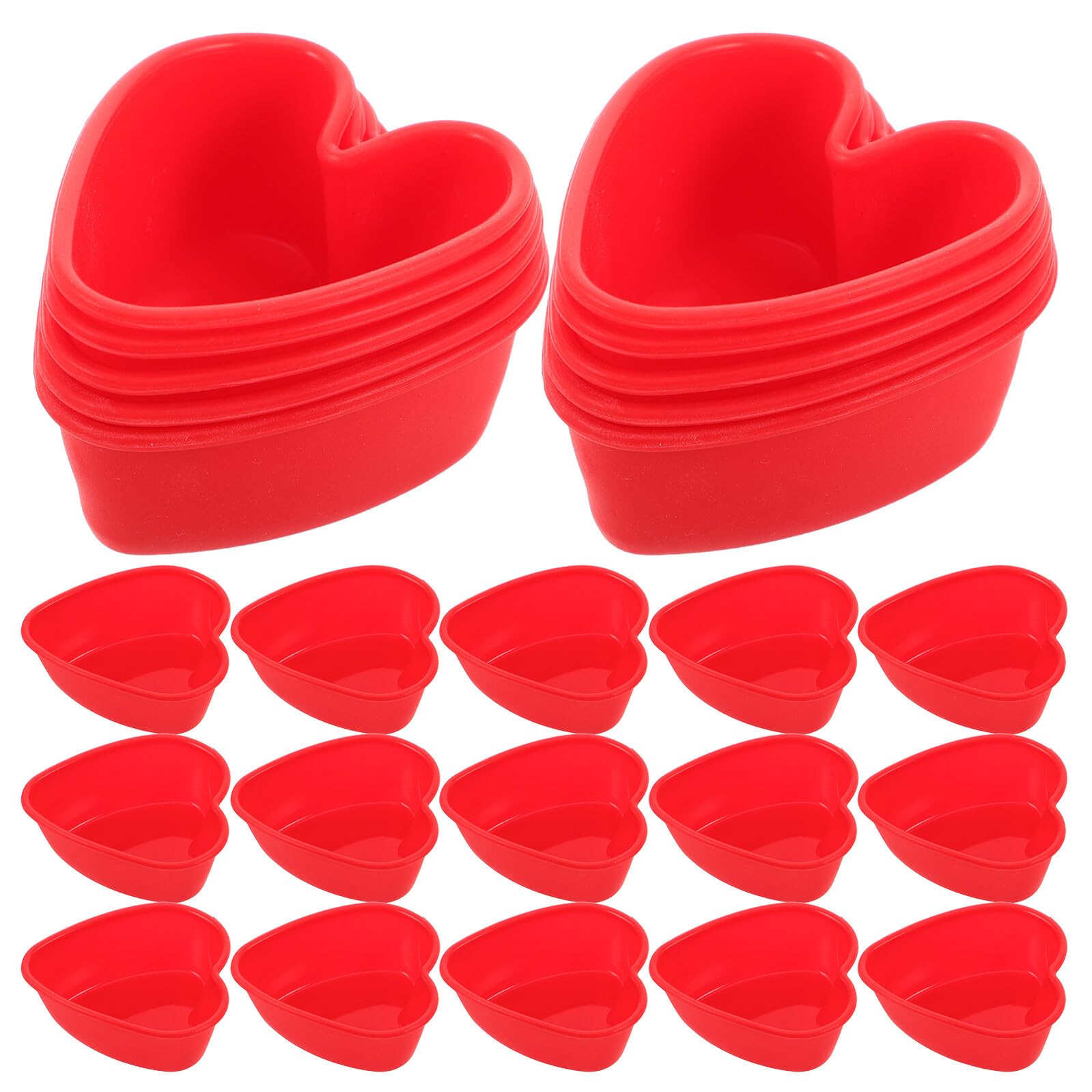 50 Pezzi Stampo in Silicone Forma di Cuore Stampi per Dolci da Forno e Gelatine Teglia per Piccoli Dessert e Crostate per Occasioni Speciali